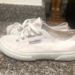 Superga Kids Cream Canvas Sneakers